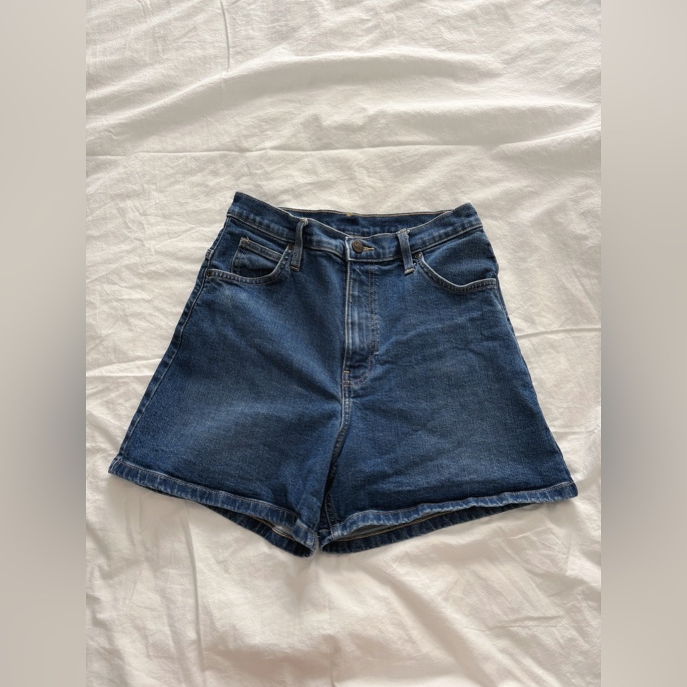dark wash denim shorts